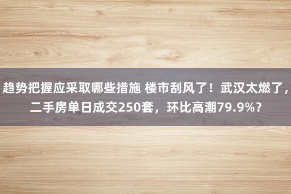 趋势把握应采取哪些措施 楼市刮风了！武汉太燃了，二手房单日成交250套，环比高潮79.9%？