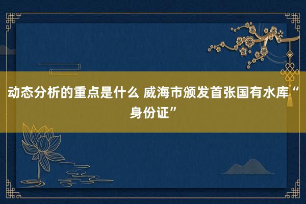 动态分析的重点是什么 威海市颁发首张国有水库“身份证”