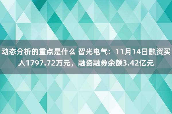 动态分析的重点是什么 智光电气：11月14日融资买入1797.72万元，融资融券余额3.42亿元