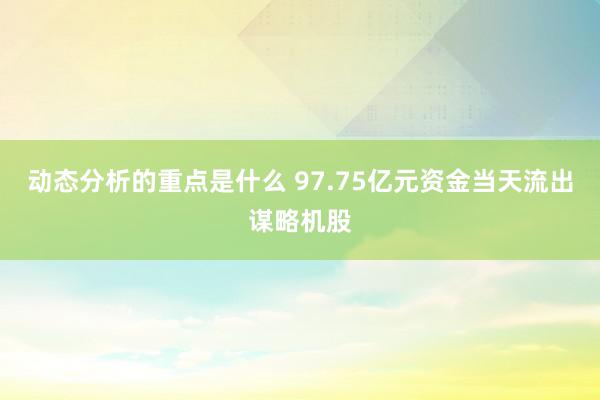 动态分析的重点是什么 97.75亿元资金当天流出谋略机股