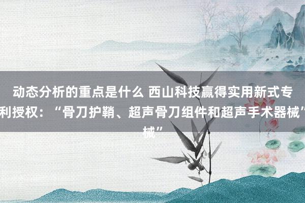 动态分析的重点是什么 西山科技赢得实用新式专利授权：“骨刀护鞘、超声骨刀组件和超声手术器械”