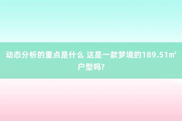 动态分析的重点是什么 这是一款梦境的189.51㎡户型吗?