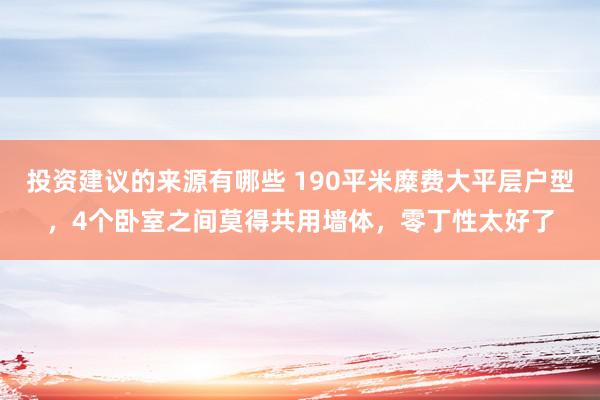 投资建议的来源有哪些 190平米糜费大平层户型，4个卧室之间莫得共用墙体，零丁性太好了