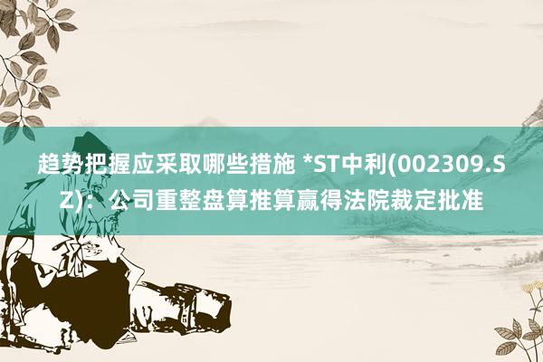 趋势把握应采取哪些措施 *ST中利(002309.SZ)：公司重整盘算推算赢得法院裁定批准