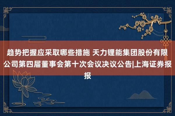 趋势把握应采取哪些措施 天力锂能集团股份有限公司第四届董事会第十次会议决议公告|上海证券报