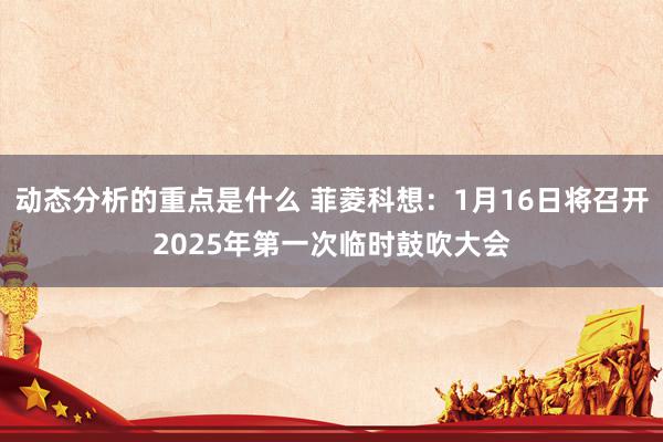 动态分析的重点是什么 菲菱科想：1月16日将召开2025年第一次临时鼓吹大会