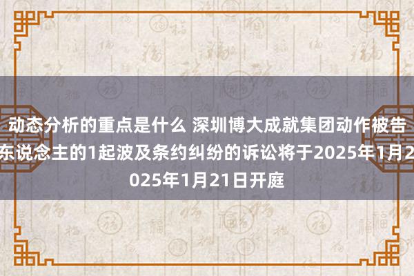 动态分析的重点是什么 深圳博大成就集团动作被告/被上诉东说念主的1起波及条约纠纷的诉讼将于2025年1月21日开庭