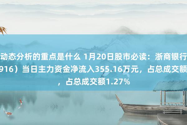 动态分析的重点是什么 1月20日股市必读：浙商银行（601916）当日主力资金净流入355.16万元，占总成交额1.27%