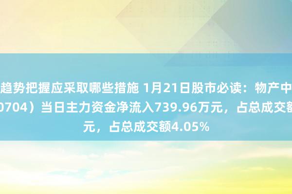 趋势把握应采取哪些措施 1月21日股市必读：物产中大（600704）当日主力资金净流入739.96万元，占总成交额4.05%