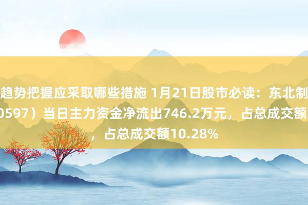 趋势把握应采取哪些措施 1月21日股市必读：东北制药（000597）当日主力资金净流出746.2万元，占总成交额10.28%